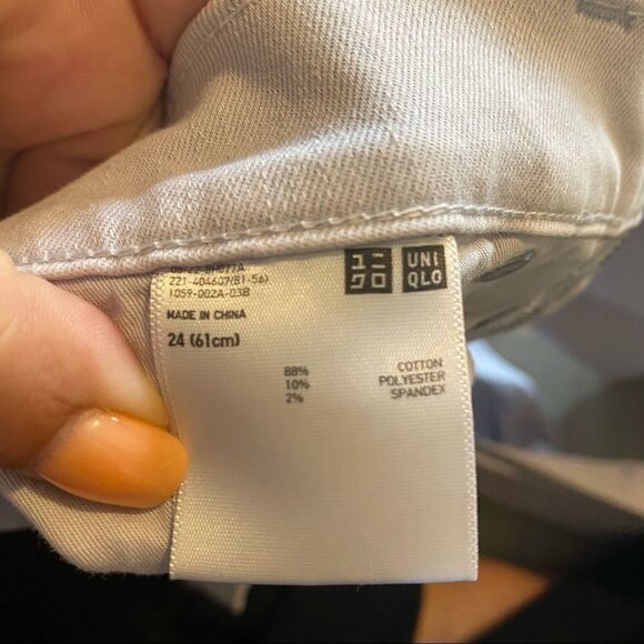 Uniqlo pale grey/purple straight leg jeans size 24 - Picture 5 of 9